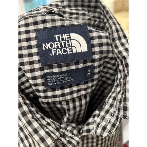The North Face Mens Black Grey Gingham Button Down Size Small Long Sleeved - Picture 7 of 10